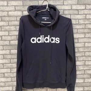 adidas Black Hoodie with White Logo